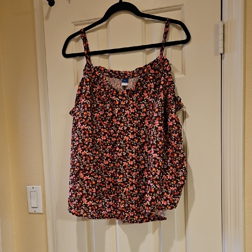 Old Navy Floral Blouse - Brown and Red